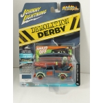 Johnny Lightning 1:64 Chevy Truck Tow Truck (Demolition Derby) 1965 smoke blue